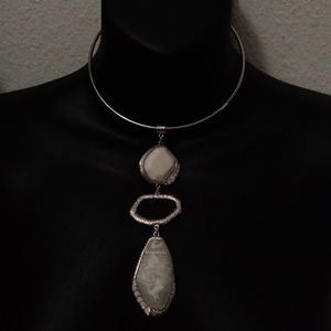 Erica Lyons Tone Coil Necklace with Pendant NWT